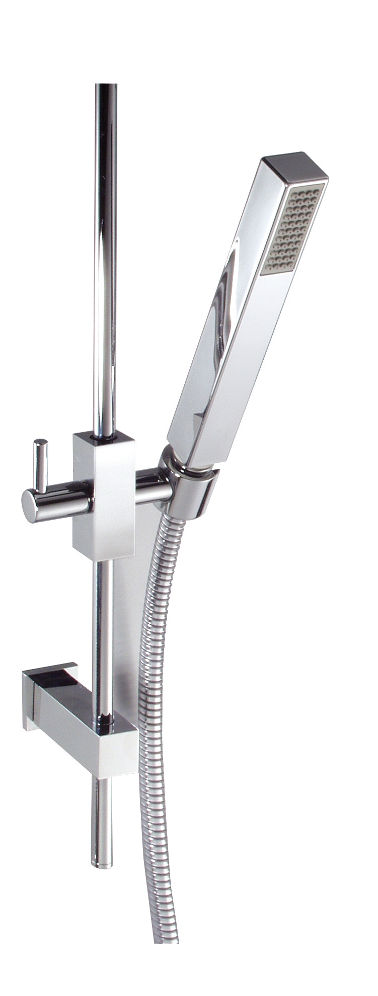 A-Quadrat Thermostat-Brausearmatur mit A-Quadrat-Brausestangen-Set chrom