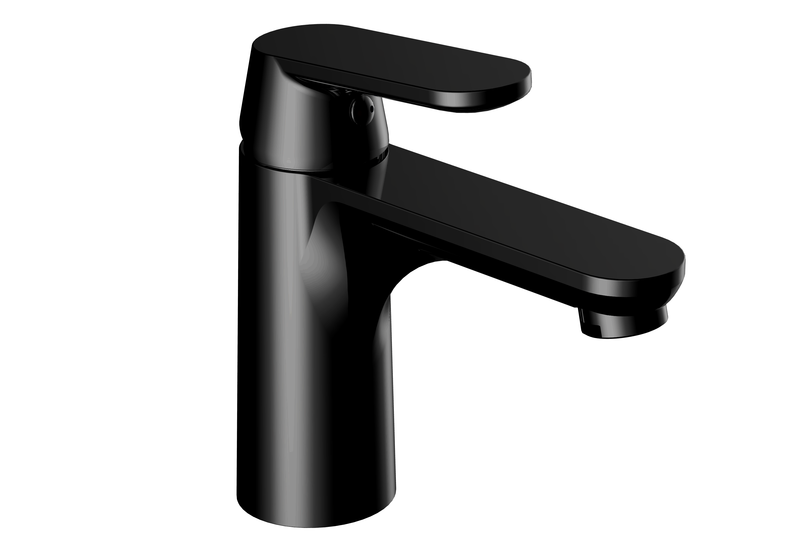 DANCE Waschtisch-Einnhebelmischer in matt-schwarz mit Ablaufgarnitur