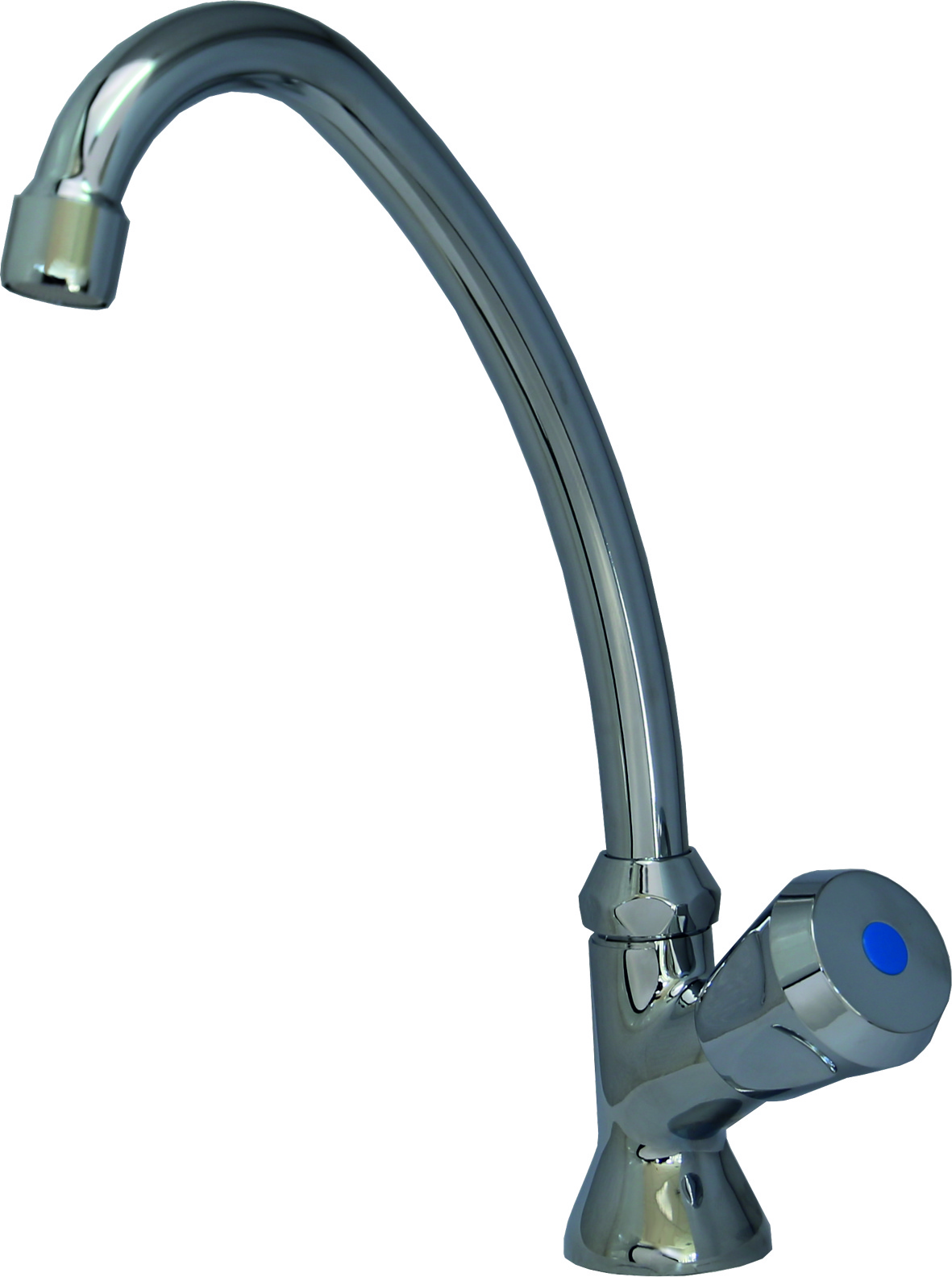 CLASSIC Spült.-Stand-Schwenkventil Markierung kalt, HU-auslauf 200mm chrom