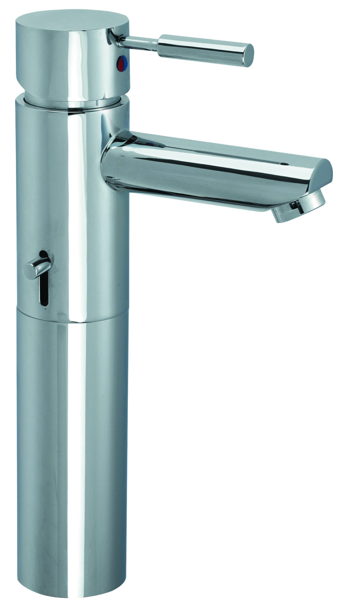 IPURI Waschtischarmit mit Zylinderstifthebel.,erhöhtem Auslauf, .Ablaufgarnitur chrom