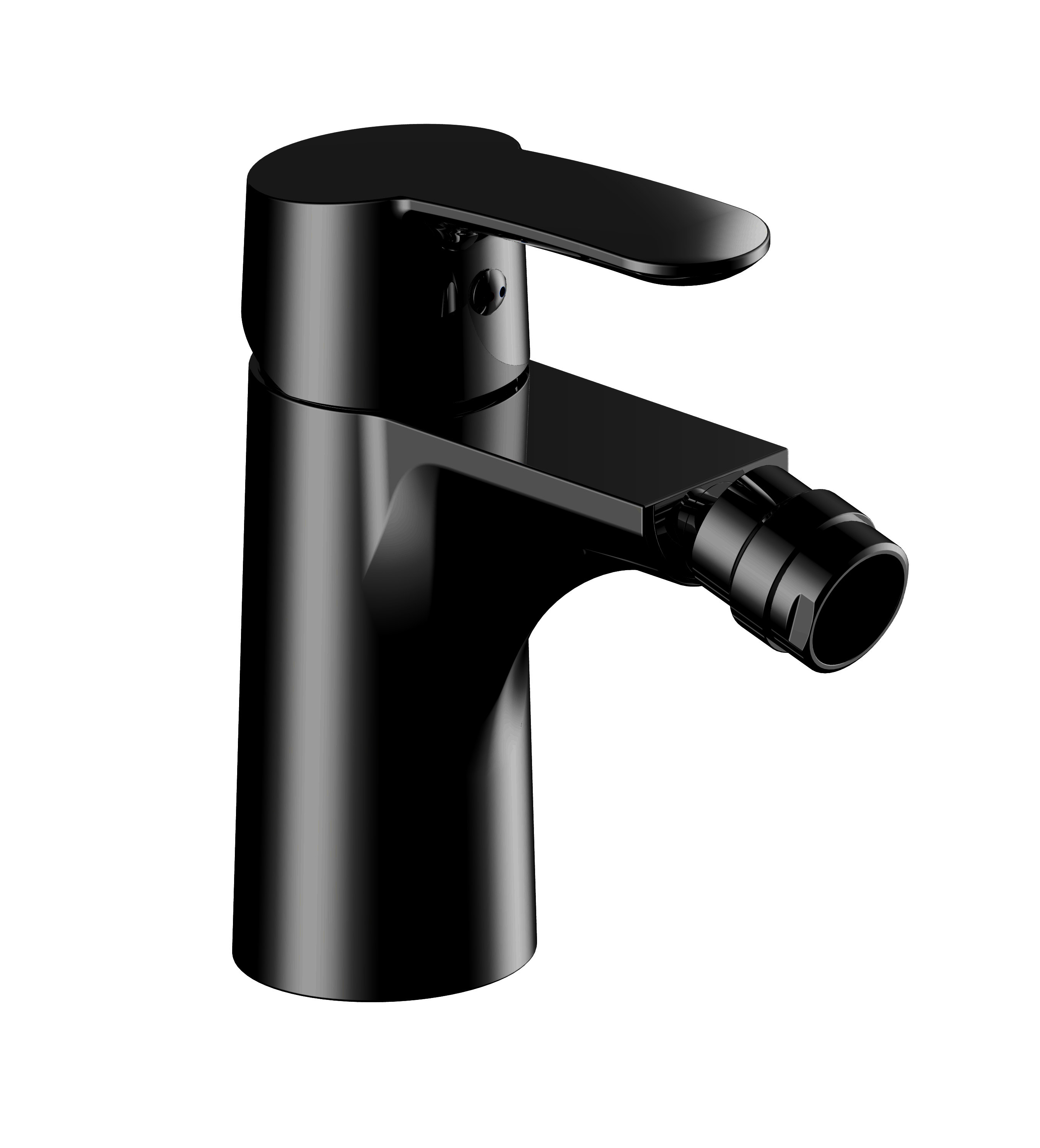 DANCE Bidet-Einnhebelmischer in matt-schwarz mit Ablaufgarnitur