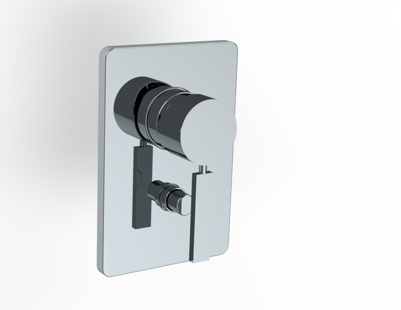 BQUADRAT EH-Unterputz-Mischer chrom mit 2-Wege-Umstellung Fertigmontage Set
