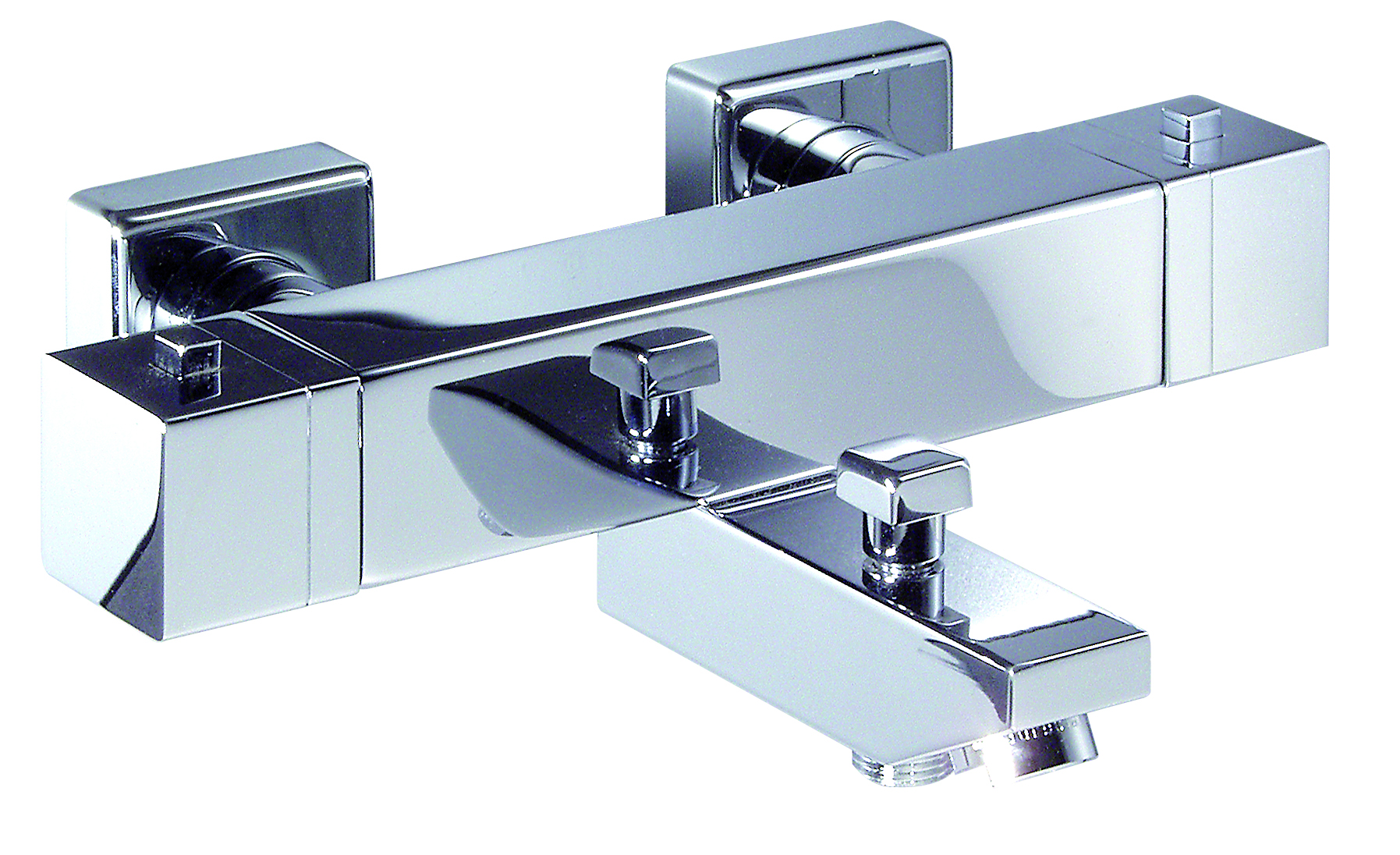 A-Quadrat Thermostat-Badearmatur chrom