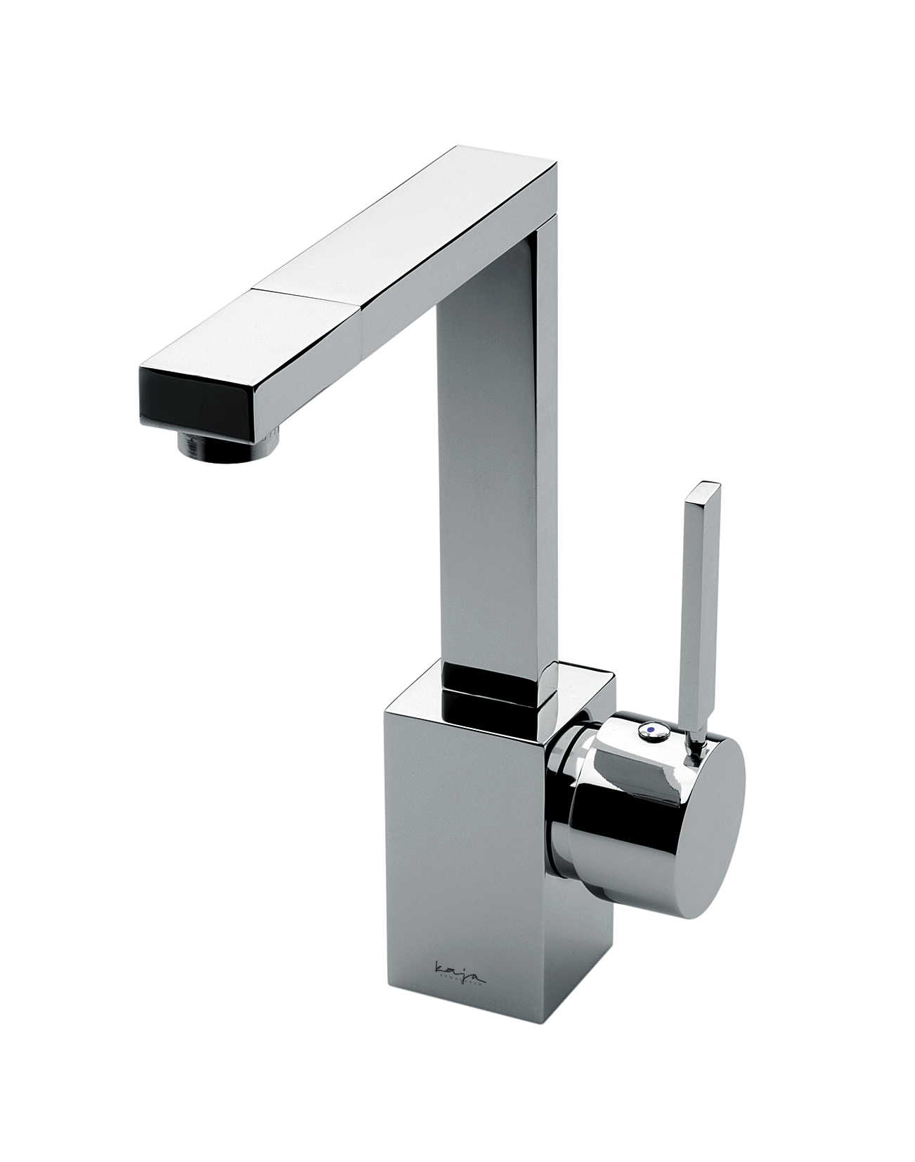 BQUADRAT Waschtischarmatur mit schwenkbarem Auslauf, Ausladung 150mm chrom