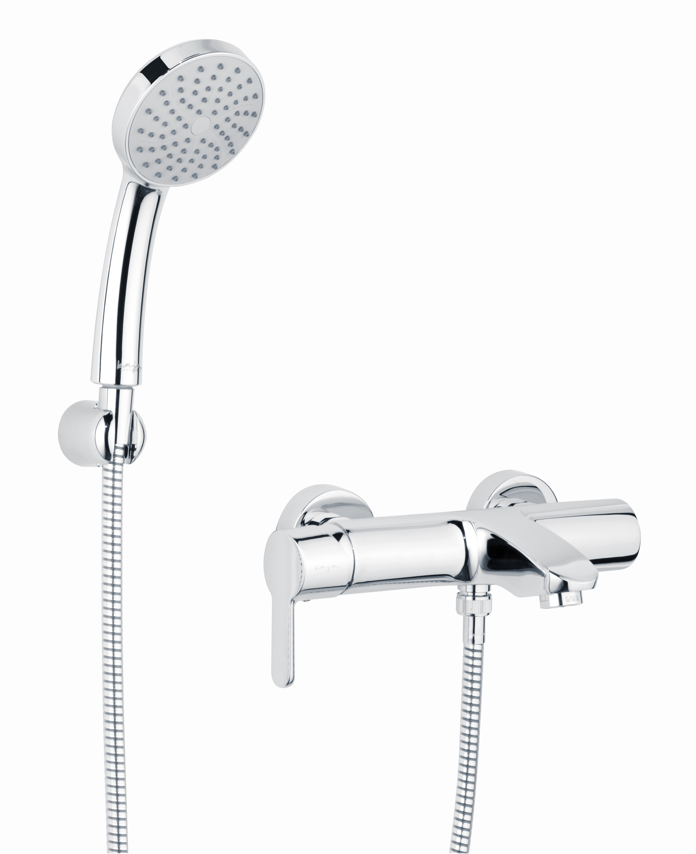 Magis Badearmaturarmatur-Einhebelmischer mit Style-3-Handbrause-Set in chrom