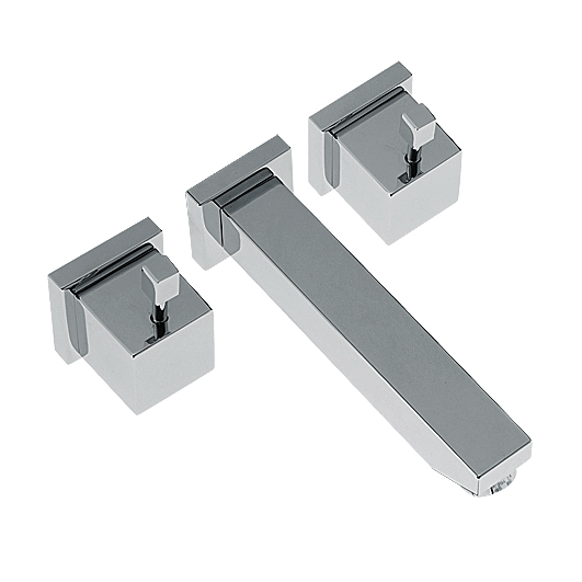A-Quadrat Unterputz-Waschtisch-3-Locharmatur mit Ausladung 165mm chrom