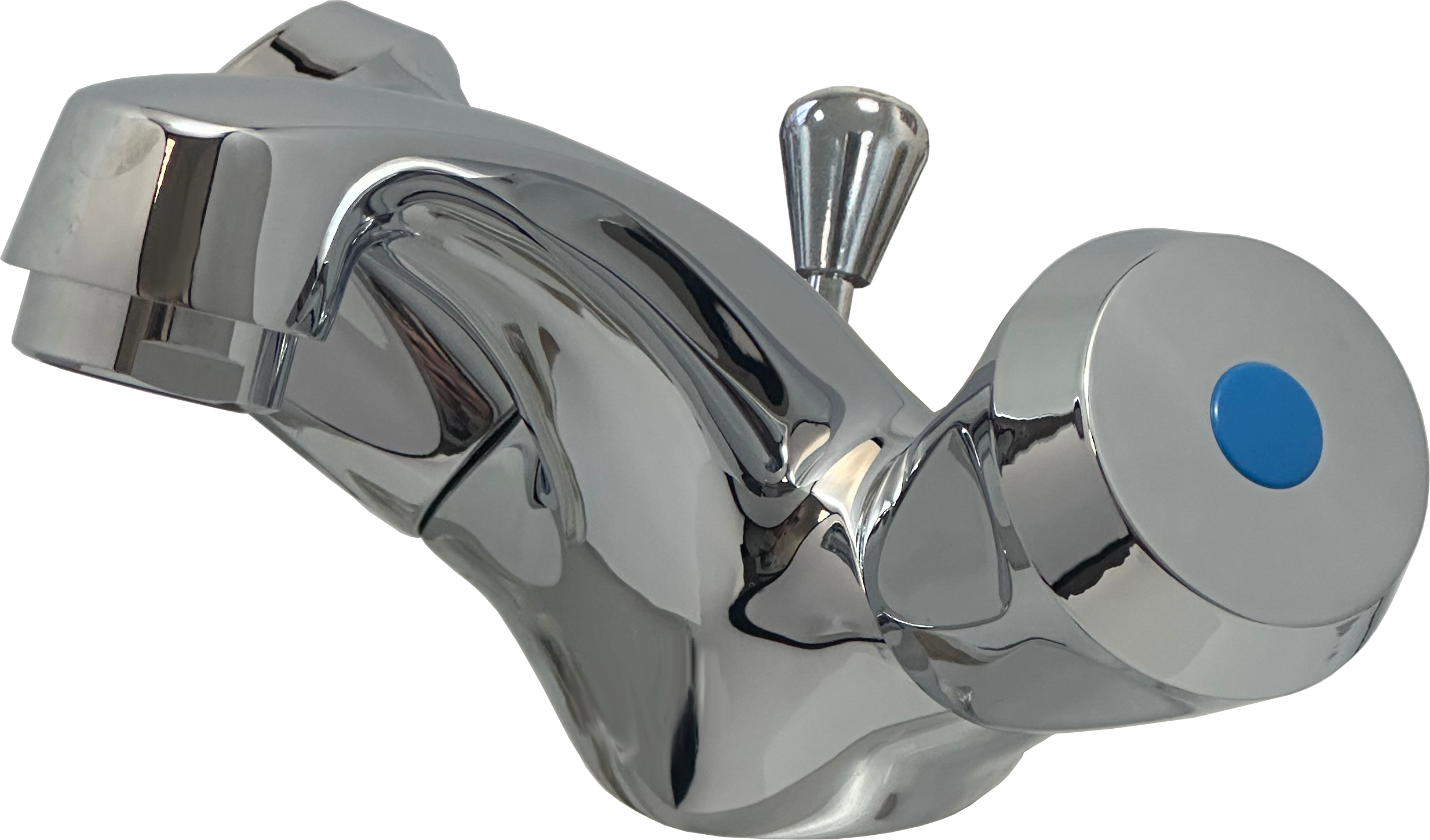 CLASSIC Waschtisch-Einlocharmatur mit Ablaufgarnitur, Gussauslauf 90mm chrom