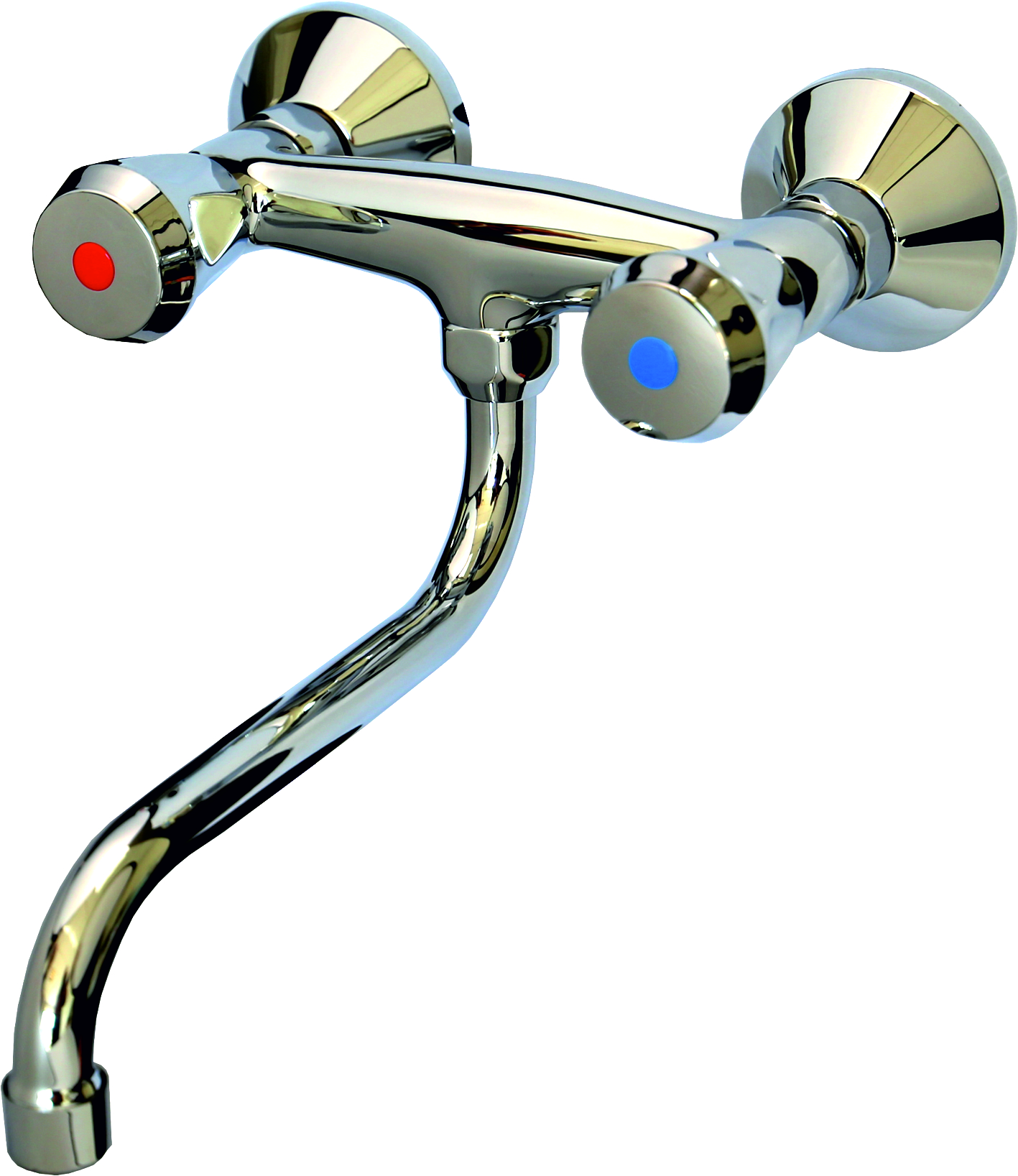 CLASSIC Spültisch Wandschwenkbatterie S-Auslauf 200mm in chrom