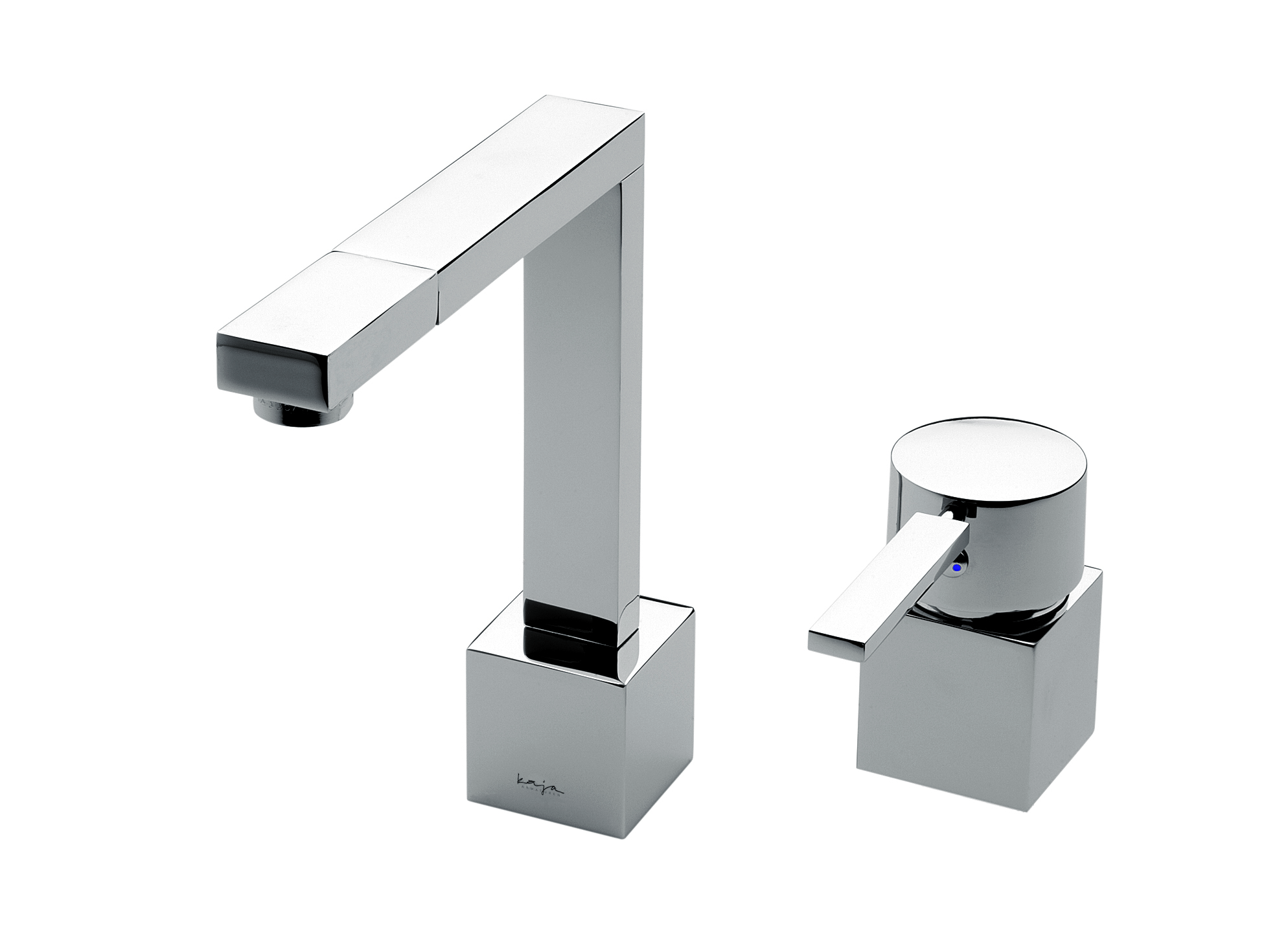 BQUADRAT 2-Loch Waschtischarmit mit schwenkbarem Auslauf, Ausladung 150mm chrom