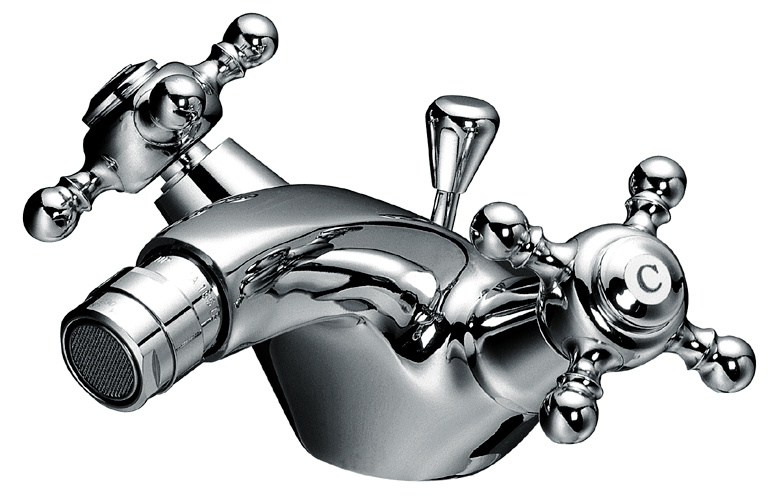 Romanze Bidetarmatur-Einlocharmatur mit Ablaufgarnitur chrom