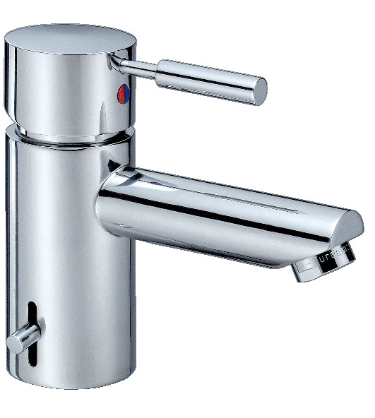 IPURI Waschtischarmatur mit Zylinderstift und Ablaufgarnitur chrom