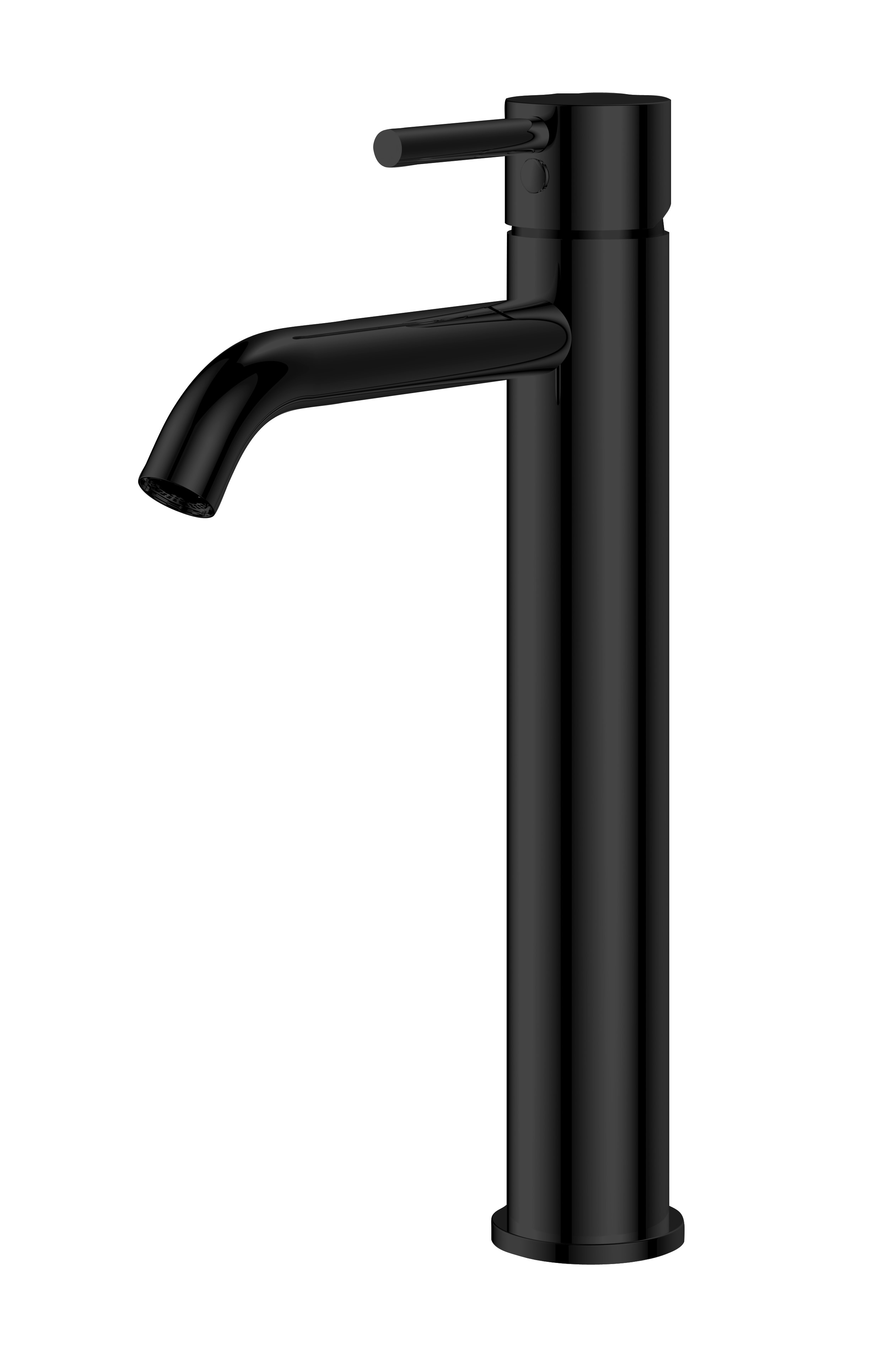 LINEA Waschtisch Einhebelmischer hoch schwarz glatter Körper