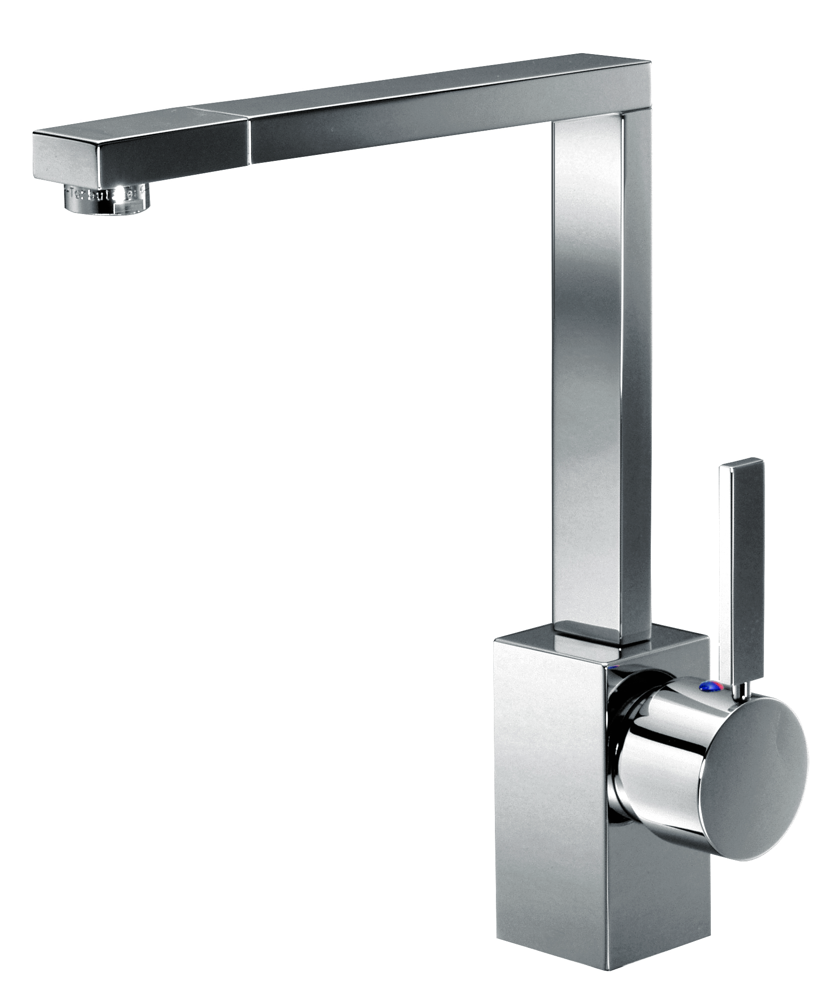 BQUADRAT Spültischarmatur mit schwenkbarem und drehbarem Auslauf chrom