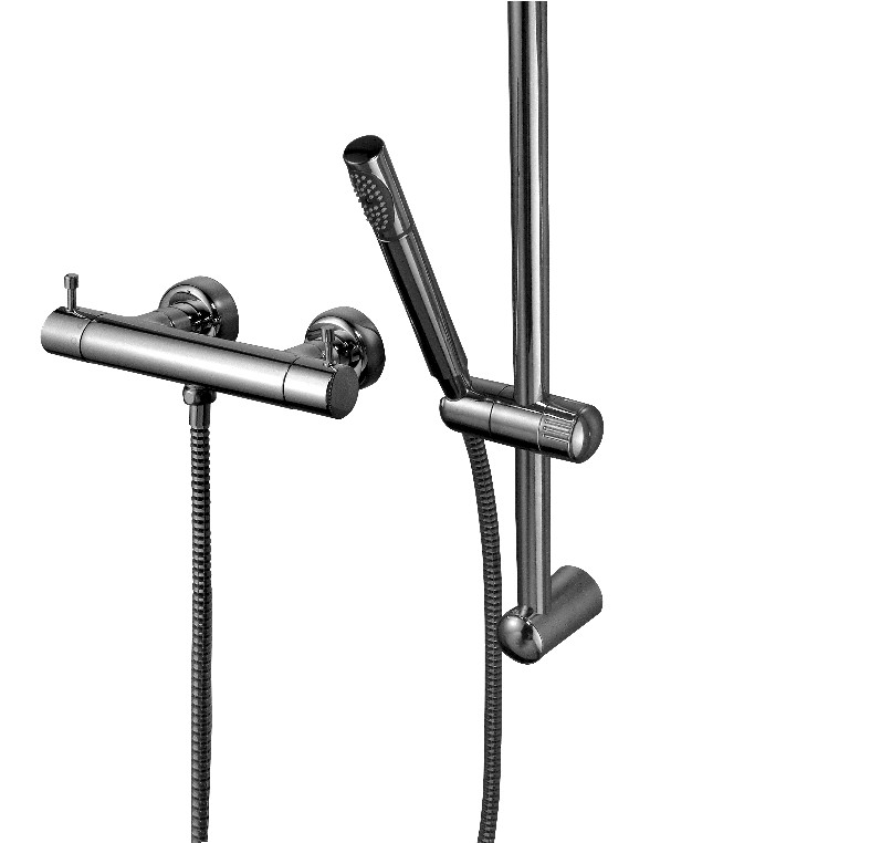 IPURI Thermostat-Brausearmatur mit IPURI-Brausegarnitur chrom