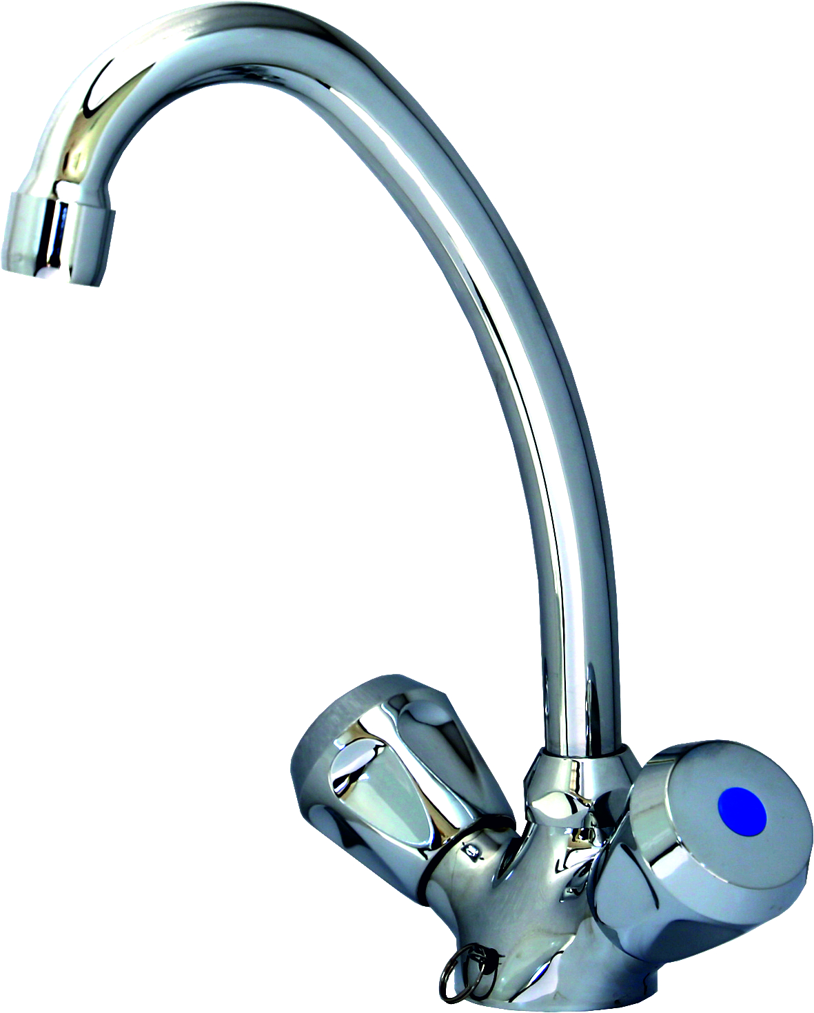 CLASSIC Waschtisch-Einlocharmatur Niederdruck für offene Warmwasserbereiter mit versenkbarer Kette, HU130mm auslauf chrom