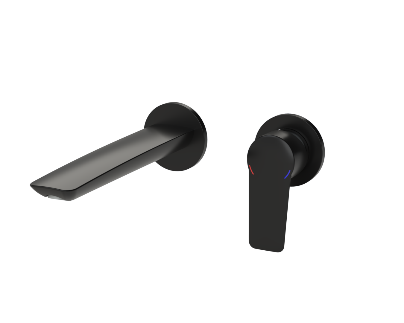 LINUM Wand-Waschtisch-Einhebelmischer in matt-schwarz, incl. Einbaukörper