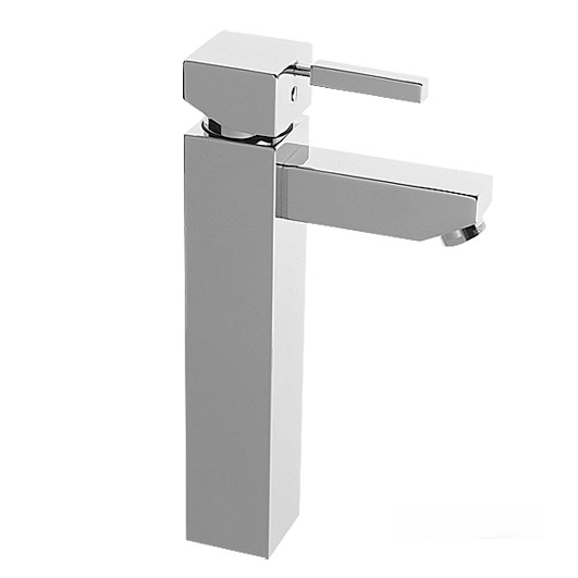 A-Quadrat Waschtischarmatur-Einnhebelmischer mit glattem Körper, erhöhtem Auslauf 170mm, Ausladung 210mm chrom