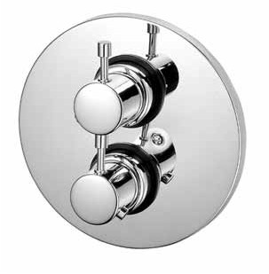 IPURI Fertigmontageset für Unterputz-Thermostat  Absp./2-Wege-Ventil chrom