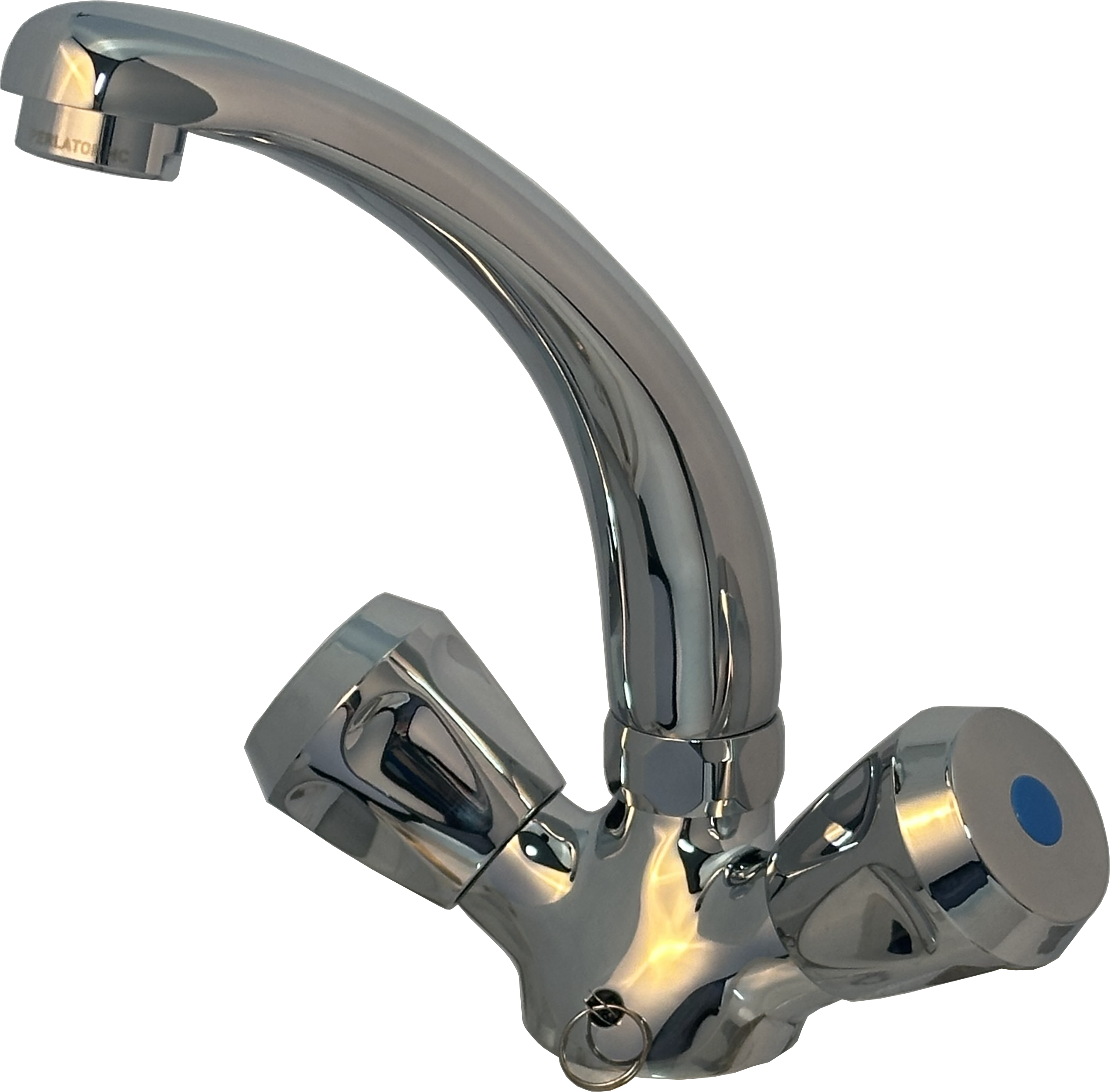 CLASSIC Waschtisch-Einlocharmatur Niederdruck für offene Warmwasserbereiter mit versenkbarer Kette, Gussauslauf 120mm chrom