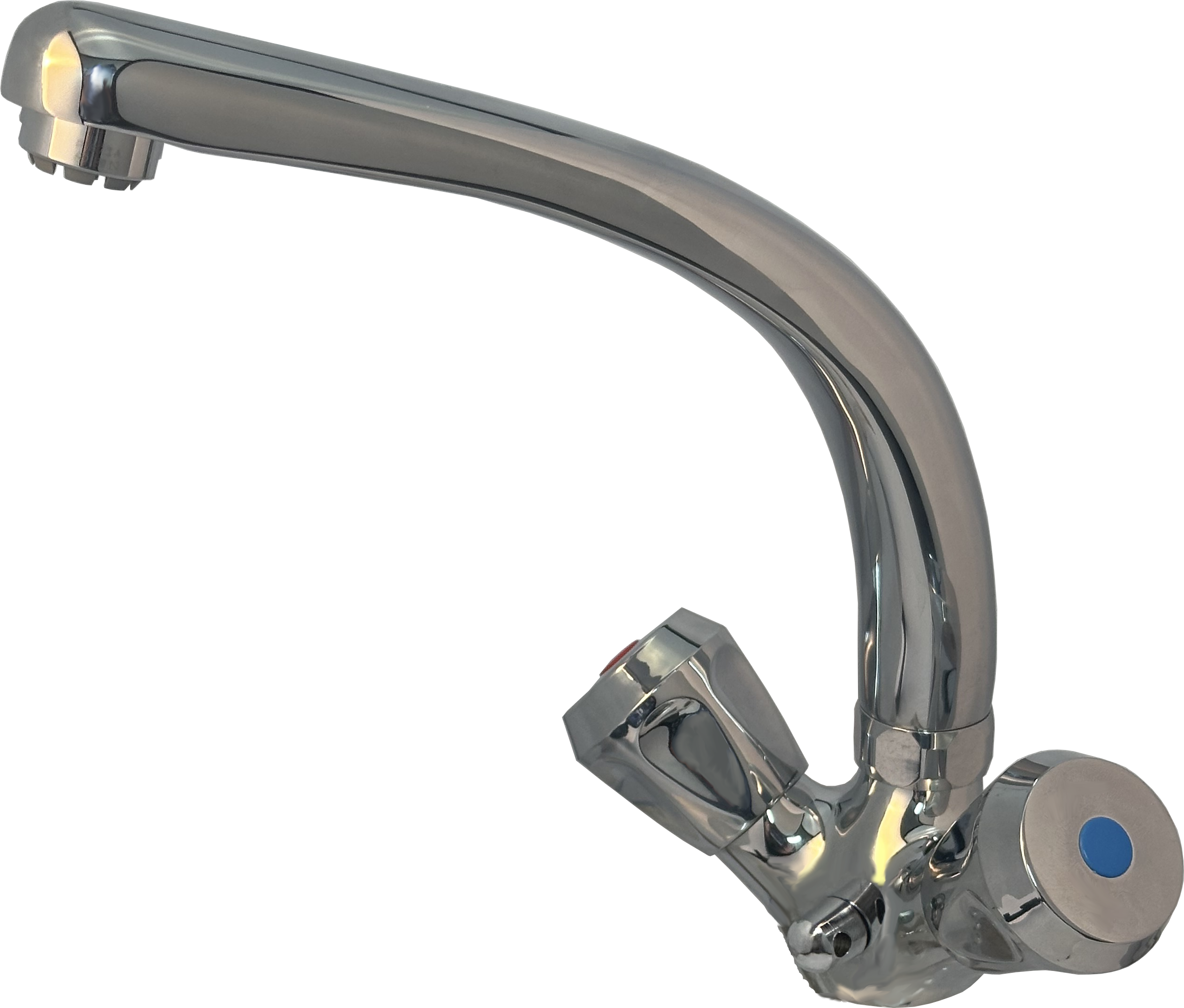 CLASSIC Spült.-Einlocharmatur mit Kettenhalter, Gussauslauf 185mm chrom