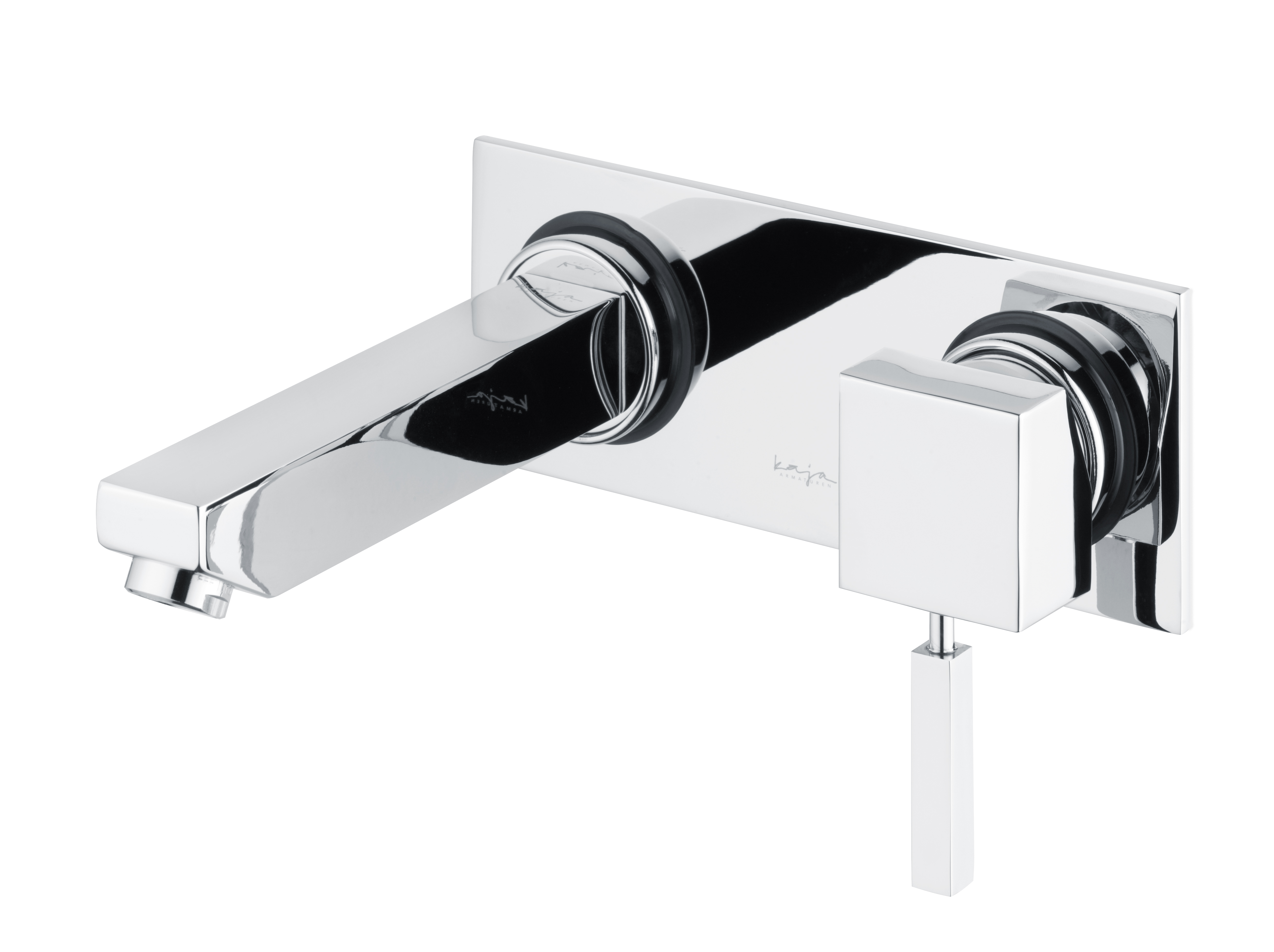 A-Quadrat Waschtischarmatur-Einnhebelmischer für Wandmontage chrom