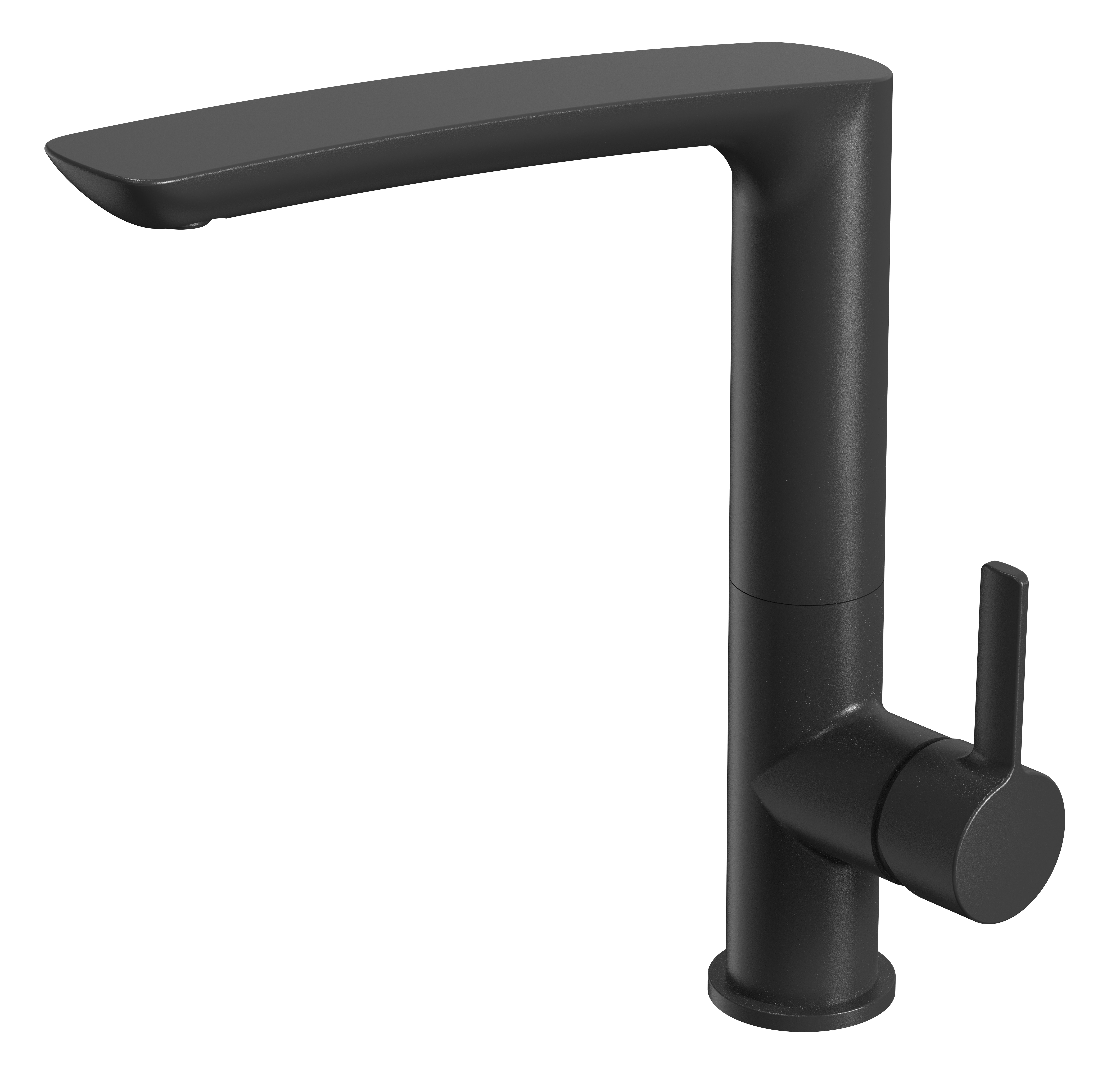 AURA Spültisch-Einhebelmischer matt schwarz, mit Guss-Schwenkausl. XL