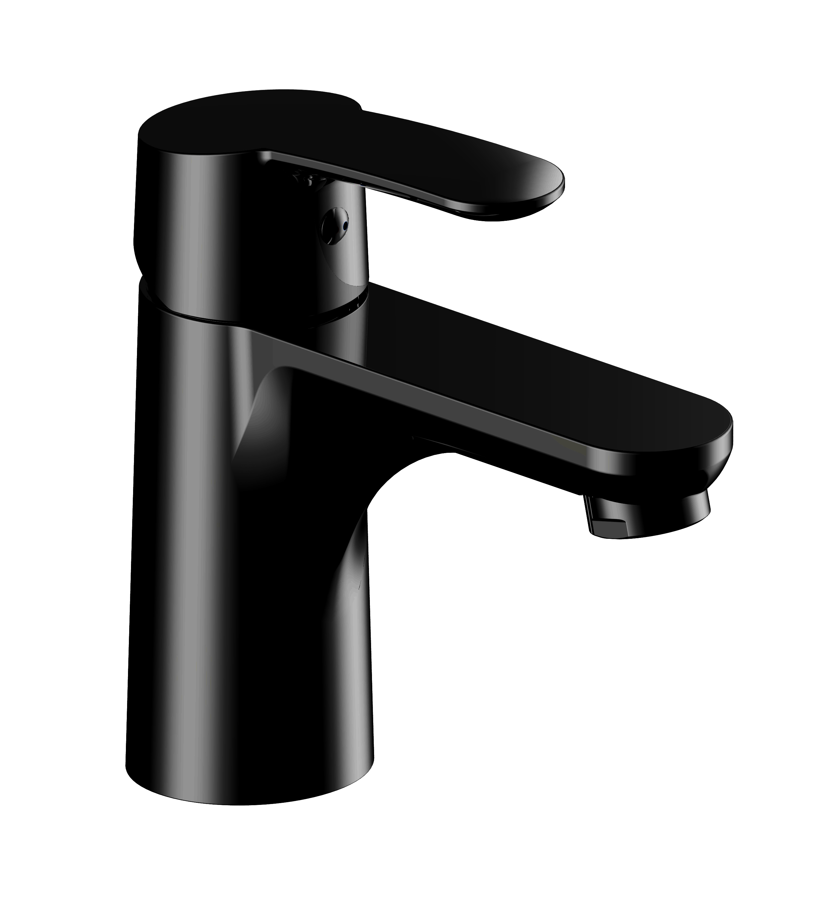 DANCE Niederdruck-Waschtisch-Einnhebelmischer in matt-schwarz mit Ablaufgarnitur