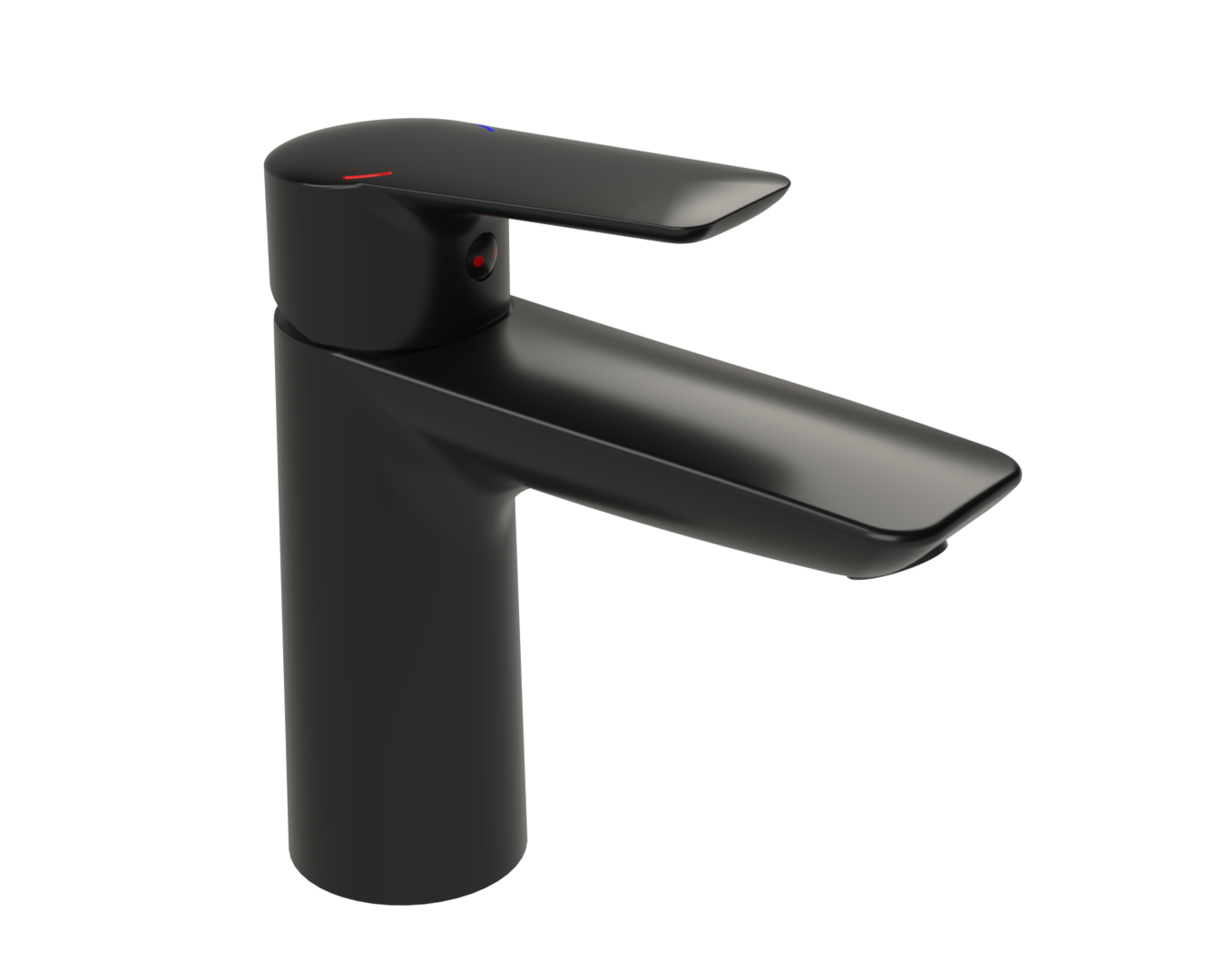 LINUM Waschtisch-Einhebelmischer in matt schwarz mit glattem Körper