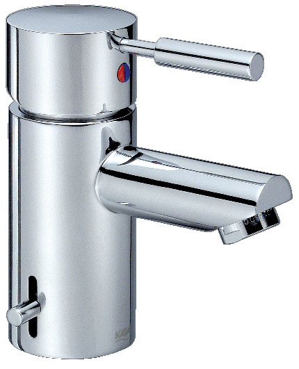 IPURI Waschtischarmit mit Zylinderstifthebel,kurzem Auslauf, Ablaufgarnitur chrom