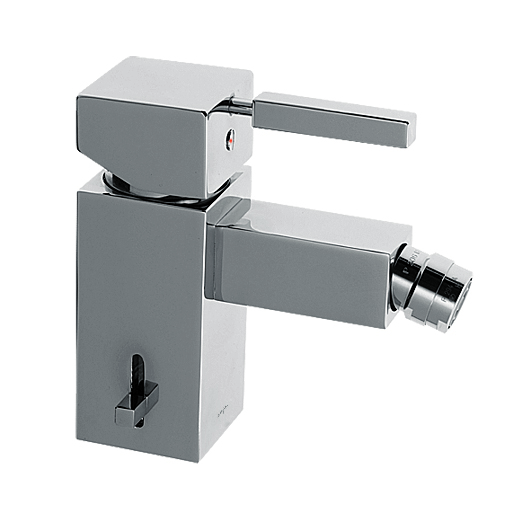 A-Quadrat Bidetarmatur-Einnhebelmischer mit Ablaufgarnitur chrom