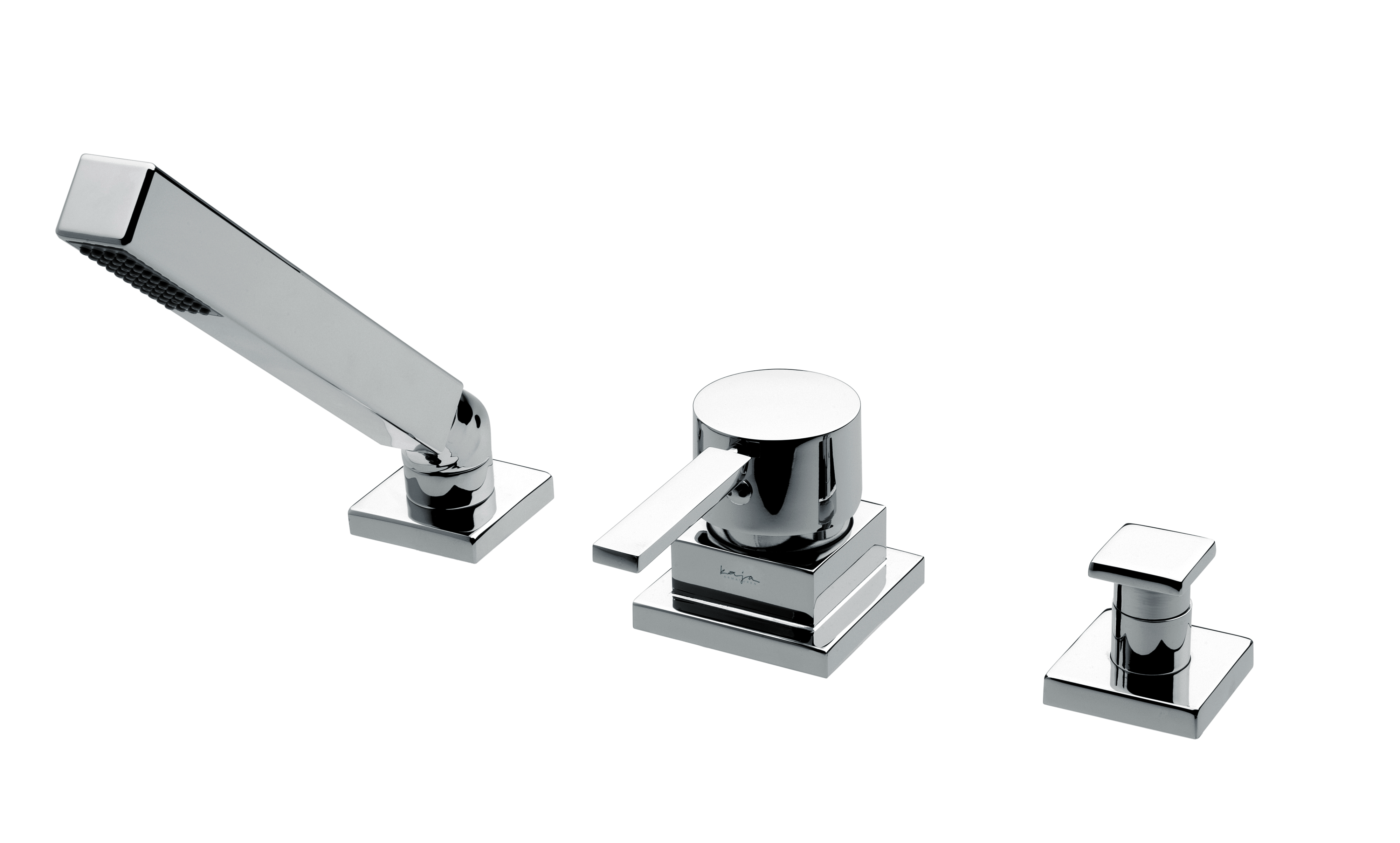 BQUADRAT 3-LochBadebarmatur-Wannenrandarmatur chrom