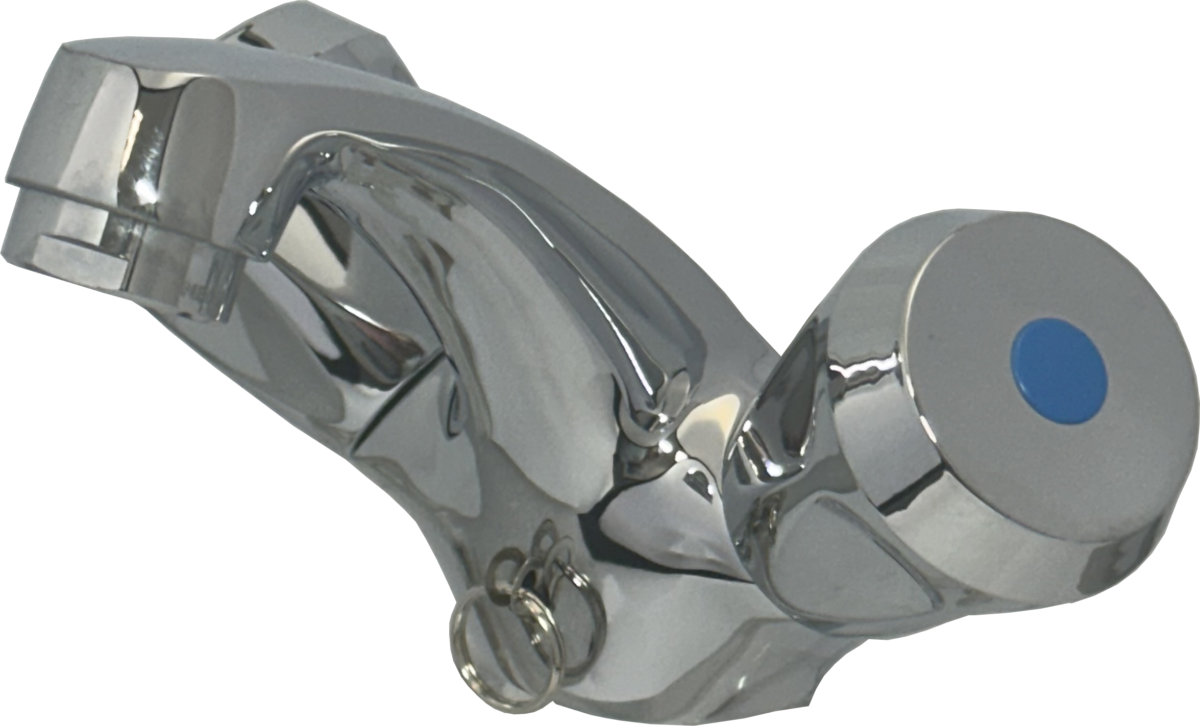 CLASSIC Waschtisch-Einlocharmatur mit Kettenhalter, Gussauslauf 90mm chrom