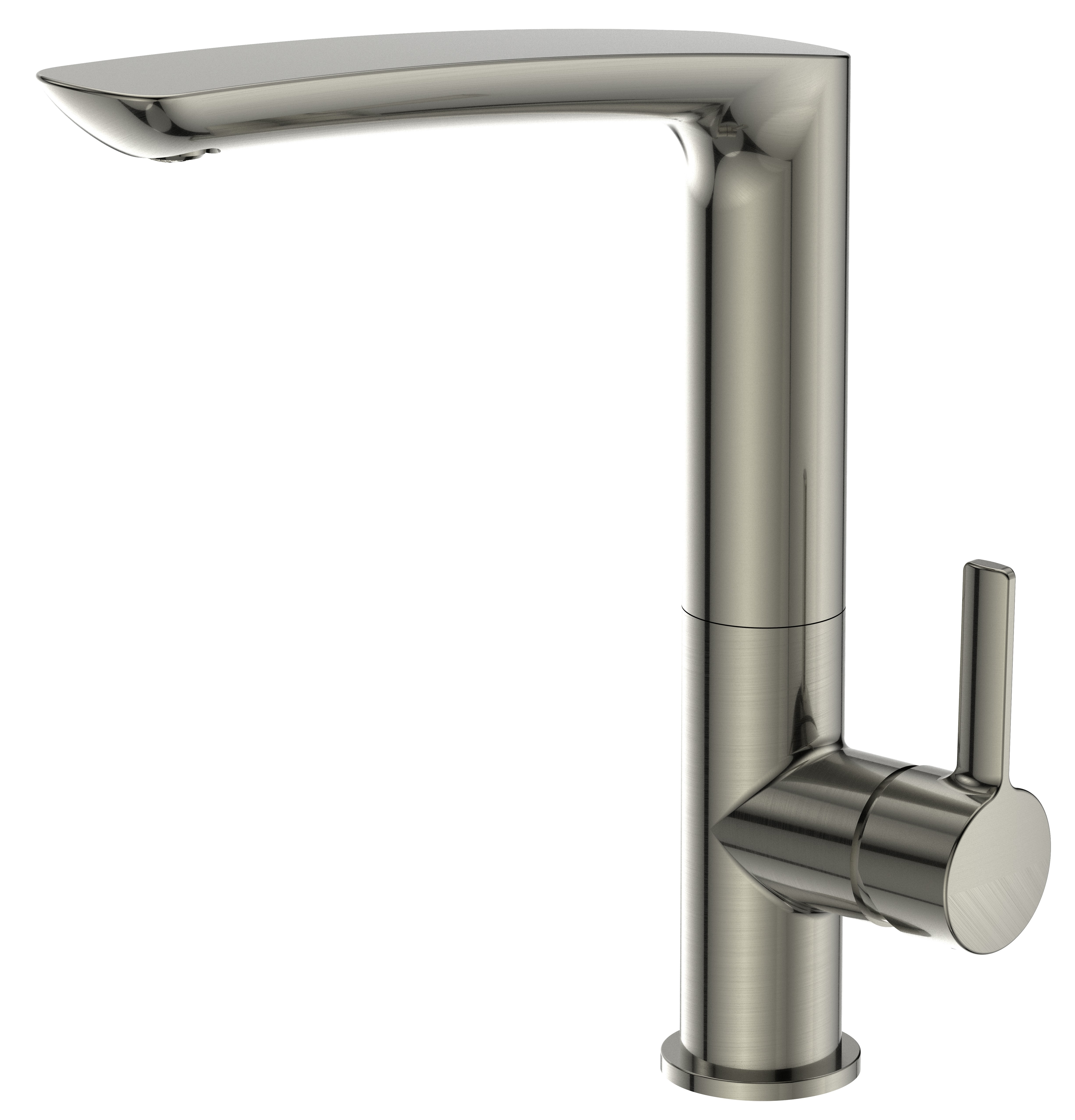 AURA Spültisch-Einhebelmischer Edelstahl-Optik, mit Guss-Schwenkausl. XL